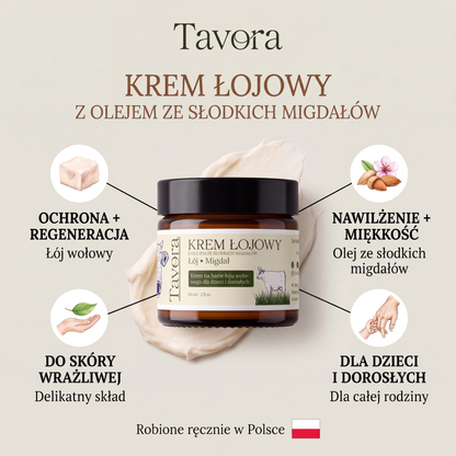 Krem Łojowy z olejem ze słodkich migdałów